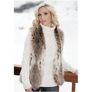 NWOT Fabulous Furs Faux Russian Lynx Vest